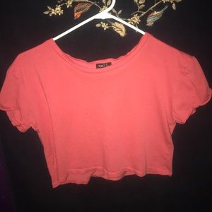 A pink crop top